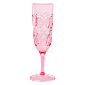 Sklenička na šampaňské Acrylic Swirly Embossed Pink
