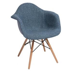 Designová židle DAW čalouněná, modrá/šedá
