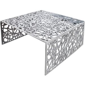 Konferenční stolek Coriddo 60x60 cm, stříbrná