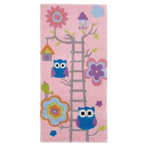 Růžový dětský ručně tuftovaný koberec Think Rugs Hong Kong Kiddo Pinkie, 70 x 140 cm