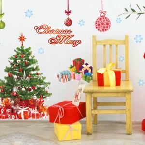 Vánoční samolepky Ambiance Santa, Balls and Tree