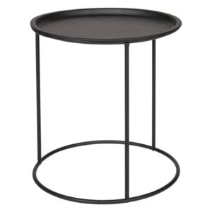 Černý odkládací stolek WOOOD Ivar, Ø 40 cm