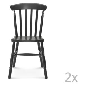 Sada 2 černých dřevěných židlí Fameg Ivar