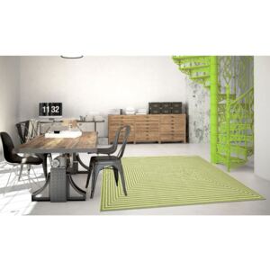 Zelený vysoce odolný koberec vhodný do exteriéru Floorita Braid, 133 x 190 cm