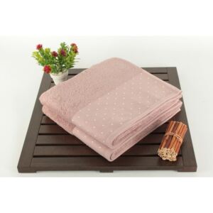 Black Friday -15% Sada 2 pudrově růžových bavlněných ručníků Patricia, 50 x 90 cm