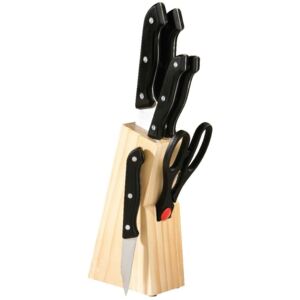 Set nožů s dřevěným blokem Wooden, 6ks
