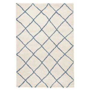 Bílý koberec Mint Rugs Grid, 80 x 150 cm