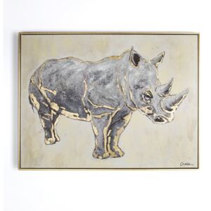Ručně malovaný obraz Graham & Brown Rhino, 80 x 60 cm