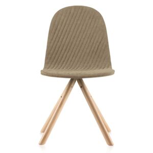 Béžová židle s přírodními nohami Iker Mannequin Stripe