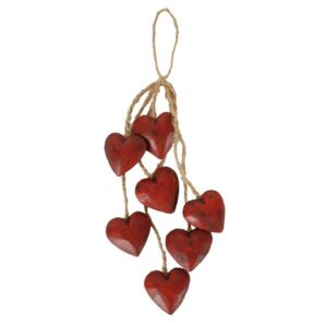 Dřevěná závěsná dekorace Antic Line Red Heart