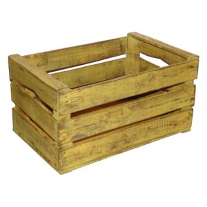 Žlutý dřevěný box Antic Line Wooden