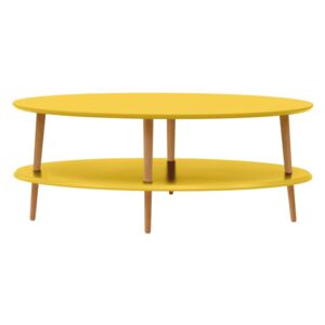 Ragaba Oválný konferenční stolek Otorten Low, 110x70x45 cm, žlutá/přírodní