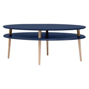 Ragaba Oválný konferenční stolek Otorten High, 110x70x45 cm, námořní modrá/přírodní