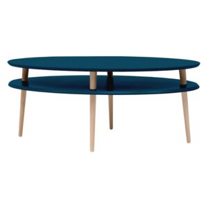 Ragaba Oválný konferenční stolek Otorten High, 110x70x45 cm, petrolejová/přírodní