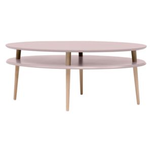 Ragaba Oválný konferenční stolek Otorten High, 110x70x45 cm, růžová/přírodní