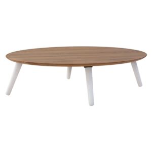Ragaba Oválný konferenční stolek Otorten S, 110x70x31 cm, dub/bílá