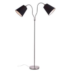Stříbrná stojací lampa s černými stínidly Markslöjd Modena