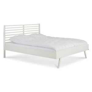 Bílá ručně vyráběná postel z masivního březového dřeva Kiteen Notte, 160 x 200 cm