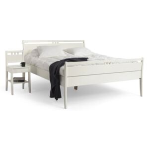 Bílá ručně vyráběná postel z masivního březového dřeva Kiteen Joki, 160 x 200 cm