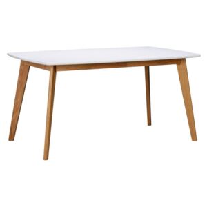Bílý jídelní stůl s přírodními nohami Rowico Griffin, délka 150 cm