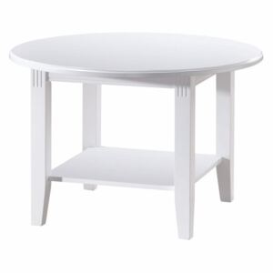 Bílý konferenční stolek z dubového dřeva Folke Wittskar, ∅ 80 cm