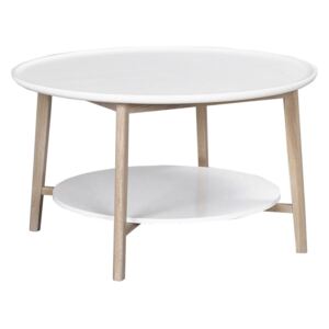 Bílý konferenční stolek s matně lakovanými nohami Folke Pixie, ⌀ 90 cm
