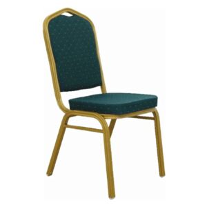 Stohovatelná židle, zelená / matný zlatý rám, ZINA 2 NEW
