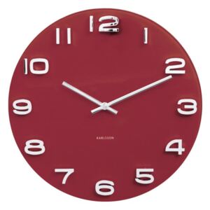 Červené hodiny Karlsson Vintage, Ø 35 cm