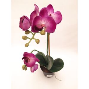 Animadecor Umělá dekorace - Orchidea v květináči světle fialová 45cm