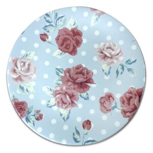 Světle modrý keramický talíř Roses, ⌀ 26 cm