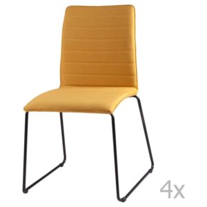 Sada 4 žlutých jídelních židlí sømcasa Vera