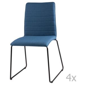 Sada 4 tmavě modrých jídelních židlí sømcasa Vera