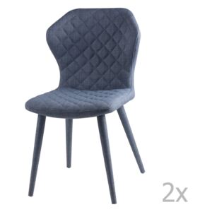 Sada 2 modrých jídelních židlí sømcasa Avery