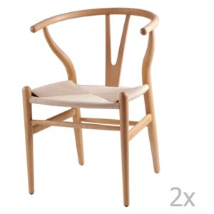 Sada 2 dřevěných jídelních židlí sømcasa Ada