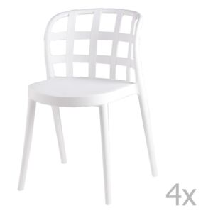 Sada 4 bílých jídelních židlí sømcasa Gina
