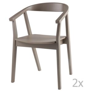 Sada 2 světle šedých jídelních židlí sømcasa Donna
