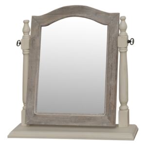Stolní zrcadlo v krémovém rámu z topolového dřeva Livin Hill Pesaro
