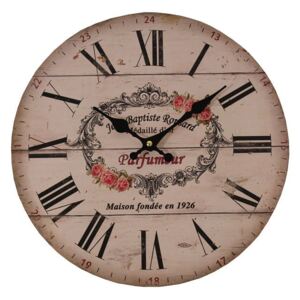 Růžové hodiny Antic Line Parfumer, ⌀ 34 cm