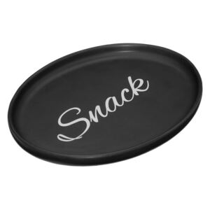 Černý kameninový servírovací talíř Premier Housewares Mangé, 17,5 x 13,7 cm