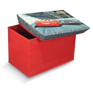 Červená úložná taburetka na hračky Domopak Cars, délka 49 cm