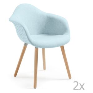 Sada 2 světle modrých jídelních židlí La Forma Kenna