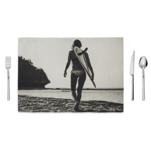 Černobílé prostírání Home de Bleu Tropical Surf, 35 x 49 cm