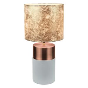 Stolní lampa, šedohnědá / růžovozlatá / zlatá vzor, QENNY TYP 18