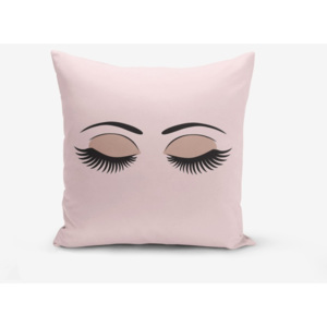 Povlak na polštář s příměsí bavlny Minimalist Cushion Covers Eye & Lash, 45 x 45 cm