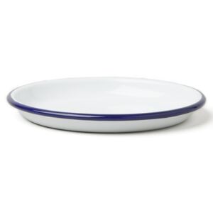 Velký servírovací smaltovaný talíř s modrým okrajem Falcon Enamelware, Ø 14 cm