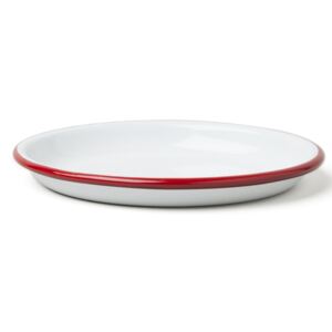 Velký servírovací smaltovaný talíř s červeným okrajem Falcon Enamelware, Ø 14 cm