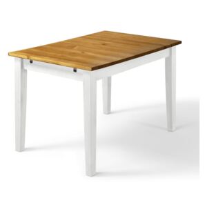 Jídelní stůl z borovicového masivu s bílými nohami Støraa Daisy, 75 x 120 cm