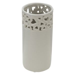 Světle šedá porcelánová váza Mauro Ferretti Amour, výška 28 cm