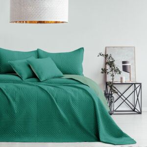TOP Dekorační přehoz na postel SOFTA 240x260 - Tmavě zelená/světle zelená