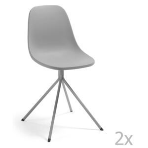 Sada 2 šedých jídelních židlí La Forma Mint